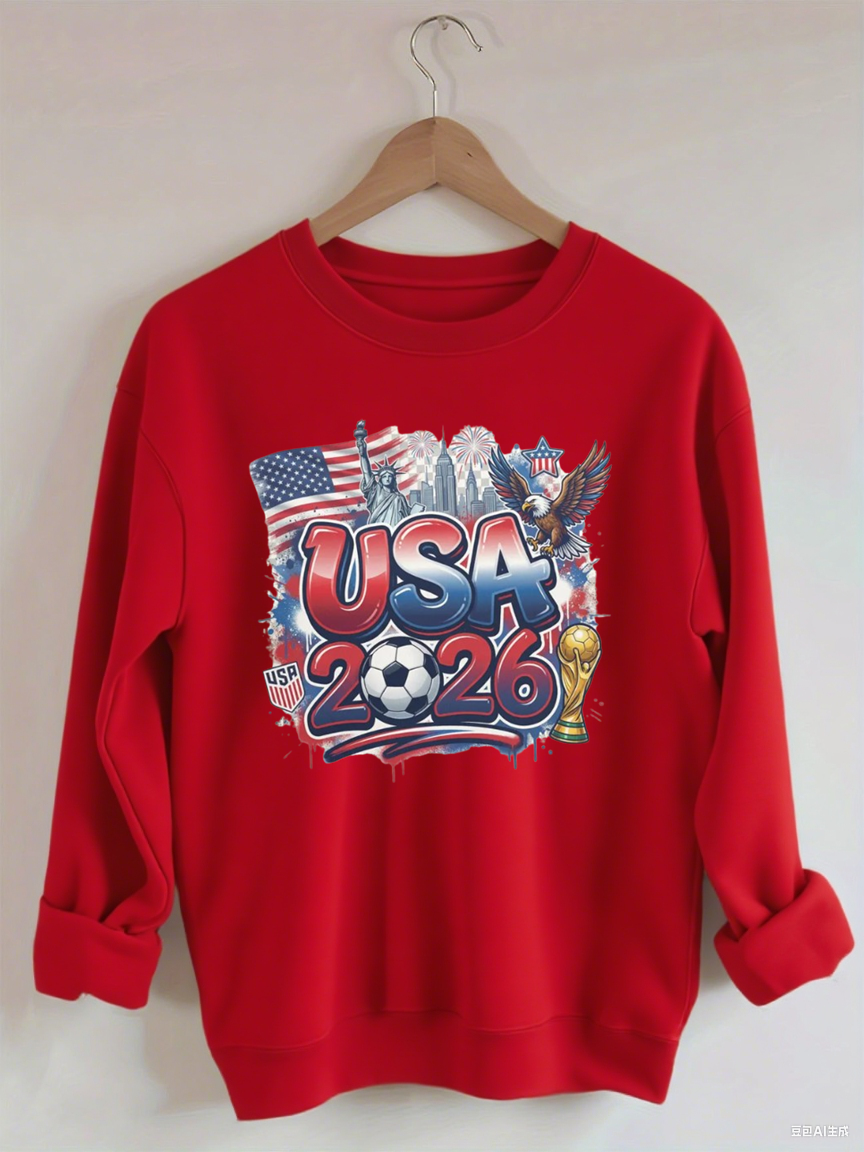 Y2K crop top Game Usa Flag World Soccer 2026 Sweatshirt