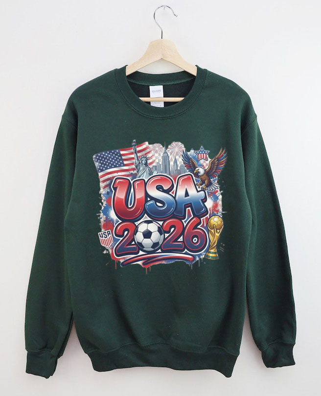 Y2K crop top Game Usa Flag World Soccer 2026 Sweatshirt