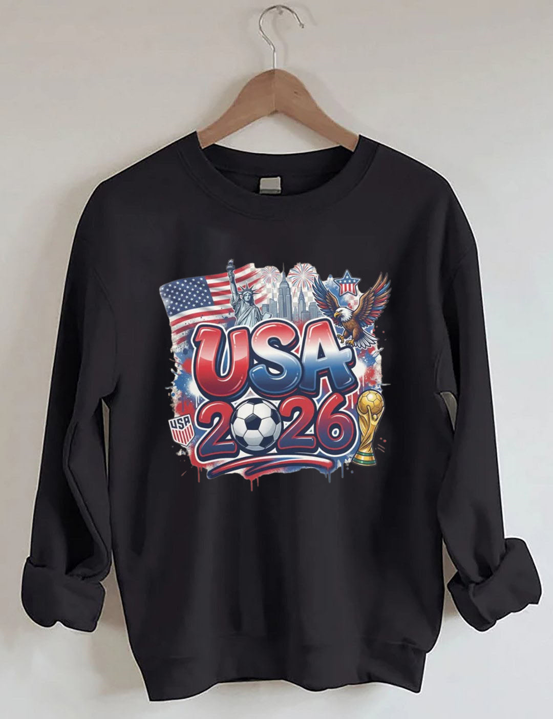 Y2K crop top Game Usa Flag World Soccer 2026 Sweatshirt