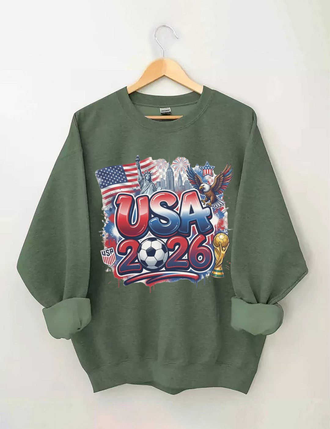 Y2K crop top Game Usa Flag World Soccer 2026 Sweatshirt