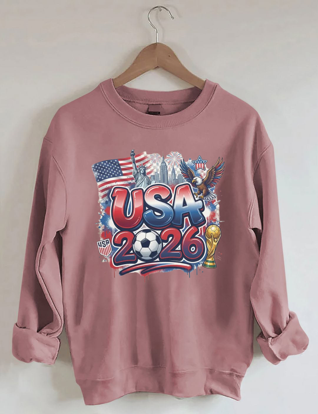Y2K crop top Game Usa Flag World Soccer 2026 Sweatshirt