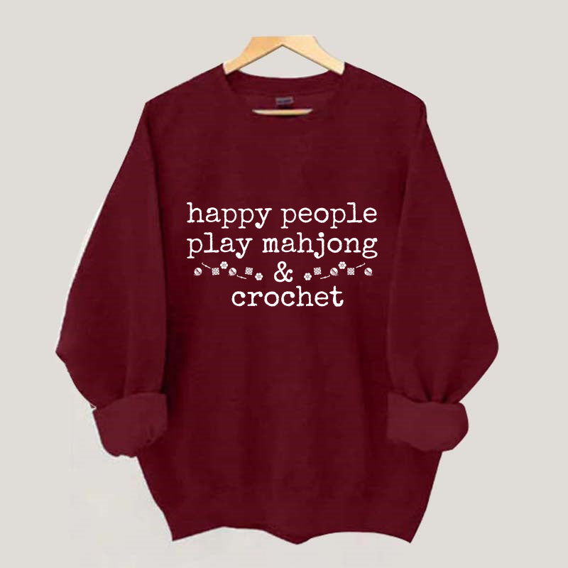 Happy People Play Mahjong & Crochet Sweatshirt