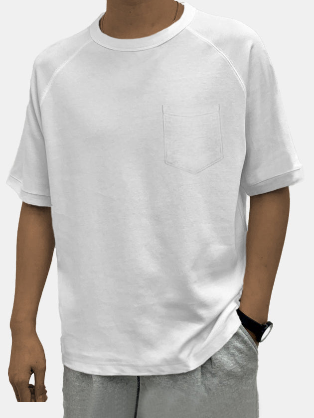 Men's Solid Color Simple Raglan Short Sleeve T-shirt