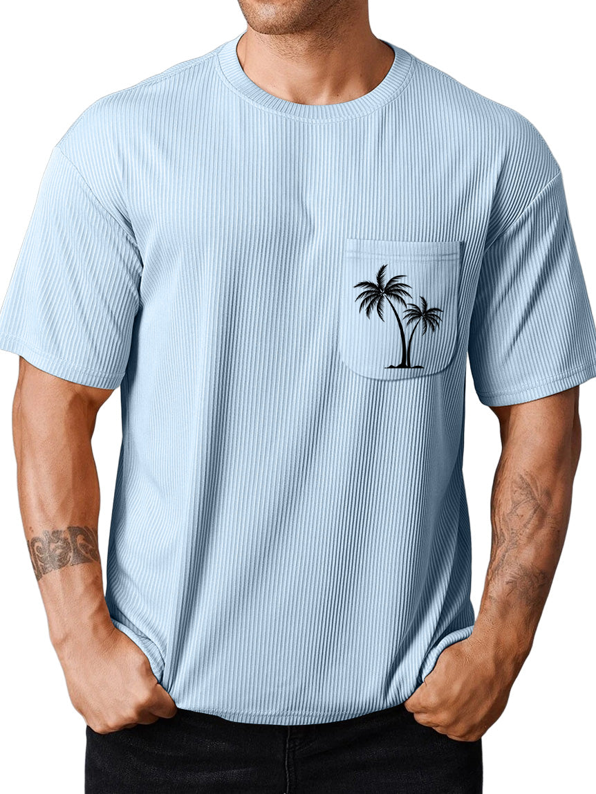 Men's Pit Pocket Coconut Print T-Shirt