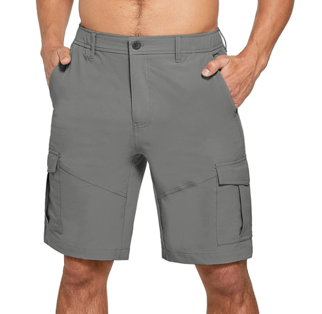 Men's Solid Color Loose Plus Size Cargo Pants Casual Multi-Pocket Cargo Shorts