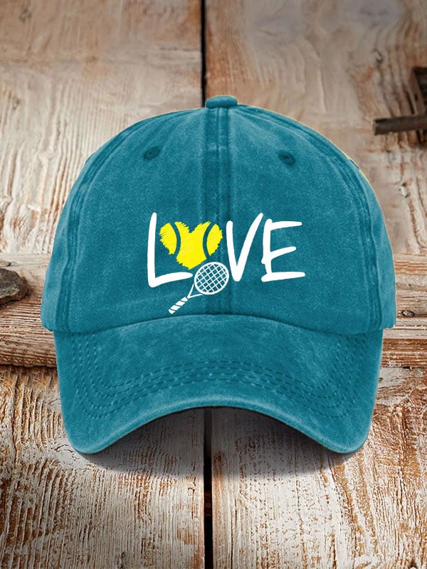 Women's love tennis printed hat