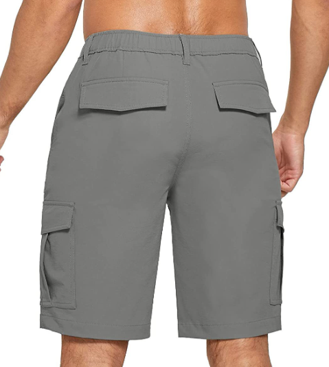 Men's Solid Color Loose Plus Size Cargo Pants Casual Multi-Pocket Cargo Shorts