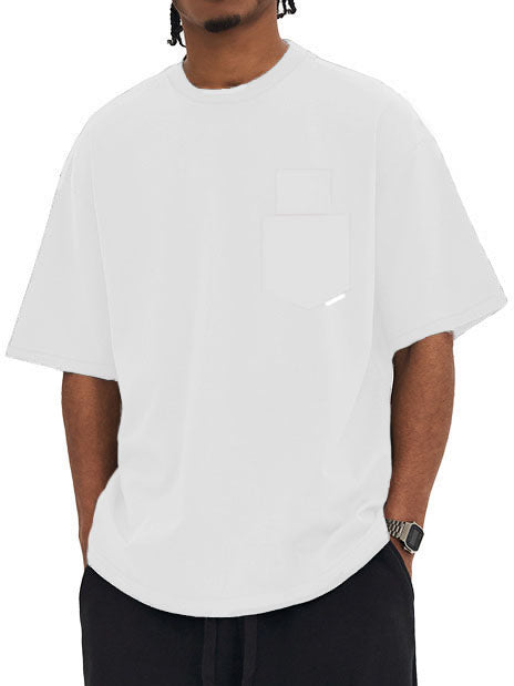 Men's Casual Cotton Multi-pocket Loose Short Sleeve T-shirt