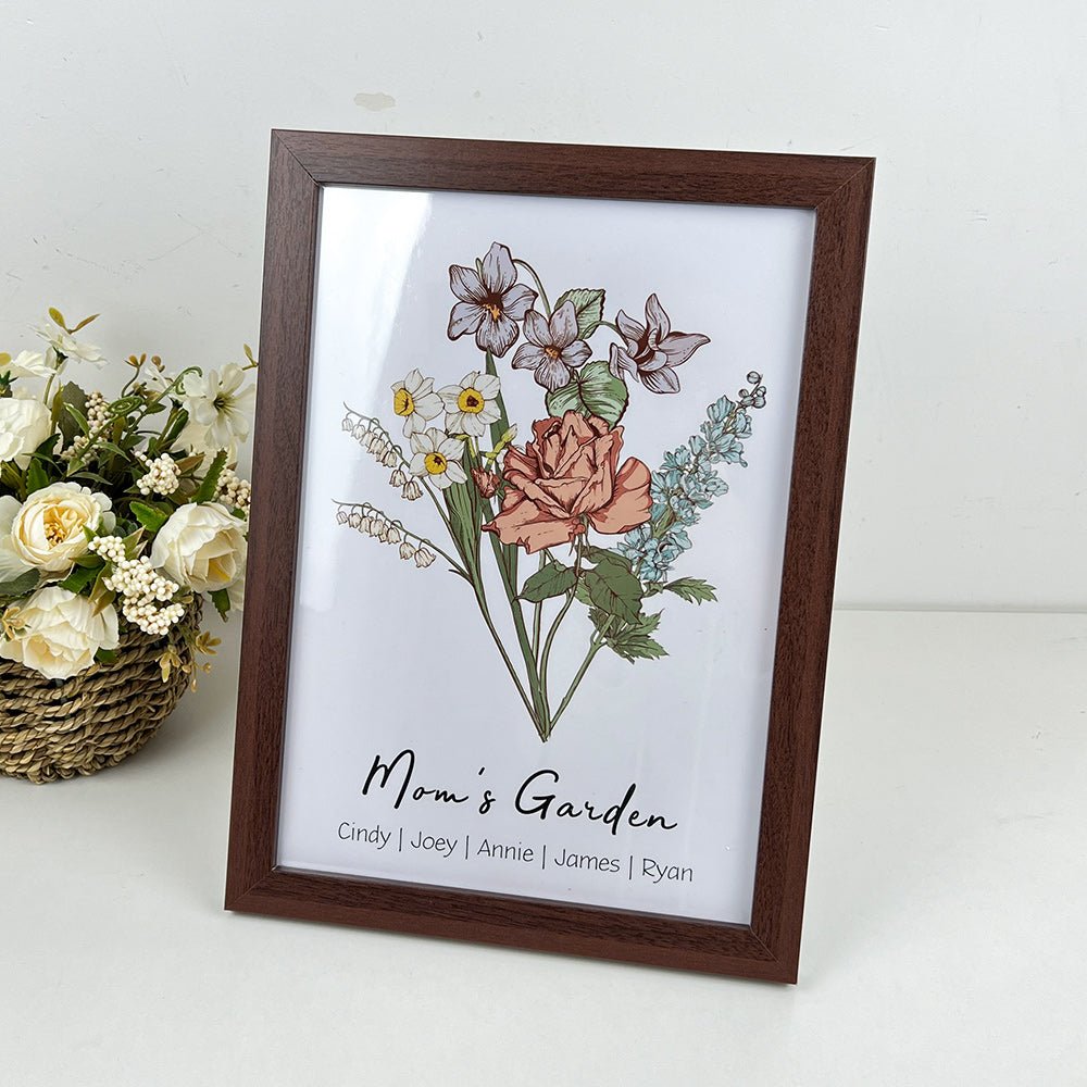 50%OFF Personalized Birth Flower Family Bouquet/Names Frame