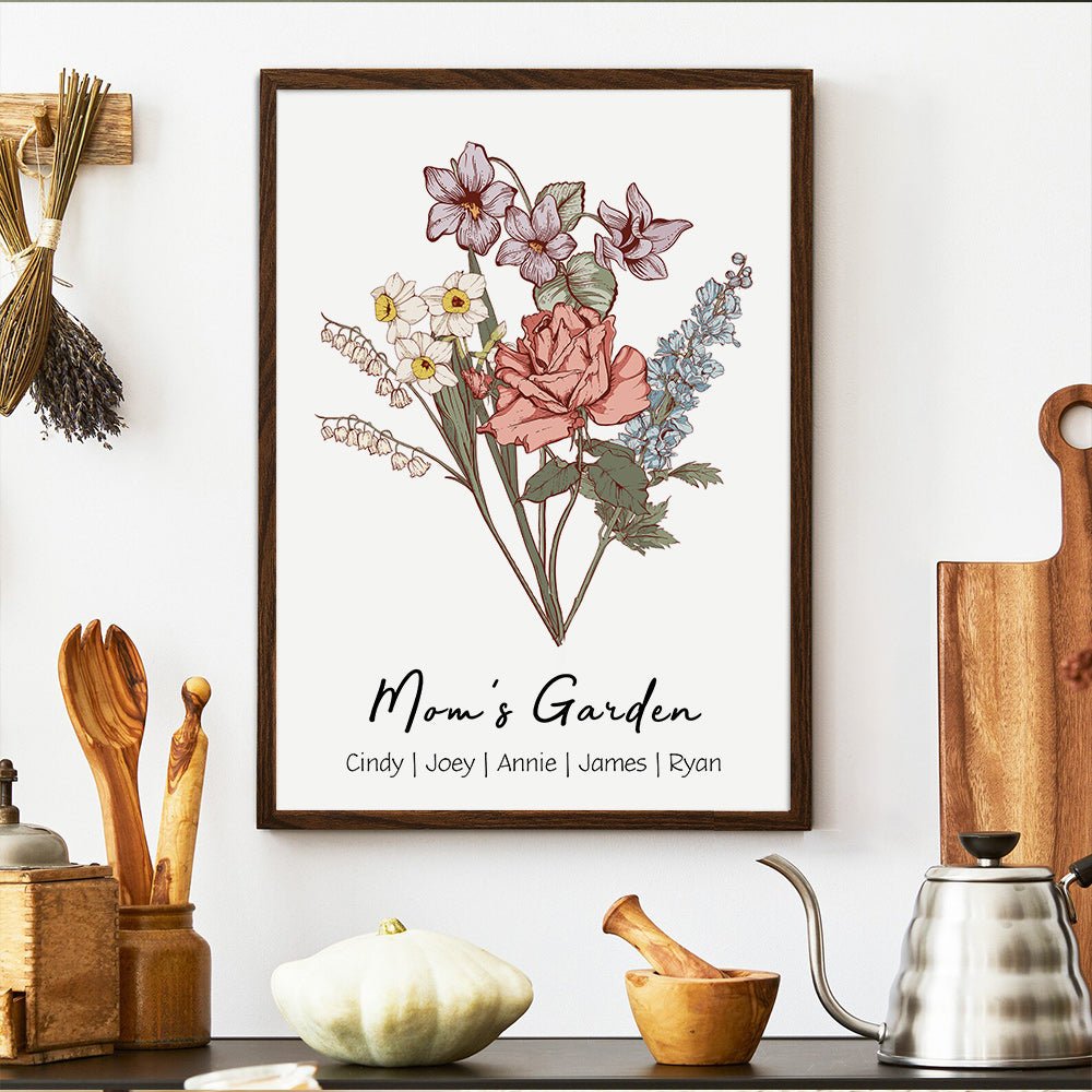 50%OFF Personalized Birth Flower Family Bouquet/Names Frame