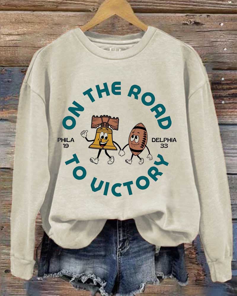 On the Road to Victory Eagles Football Sweatshirt