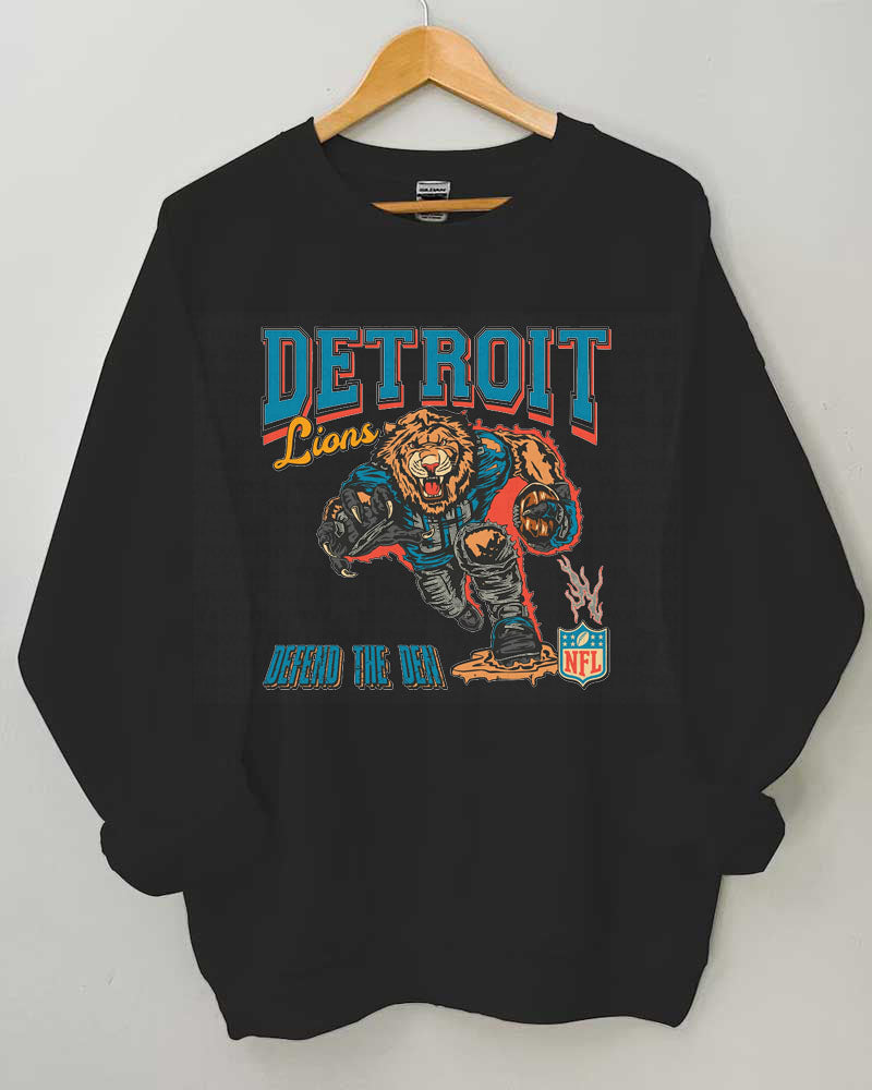 Detroit Lions Football Crewneck Sweatshirt