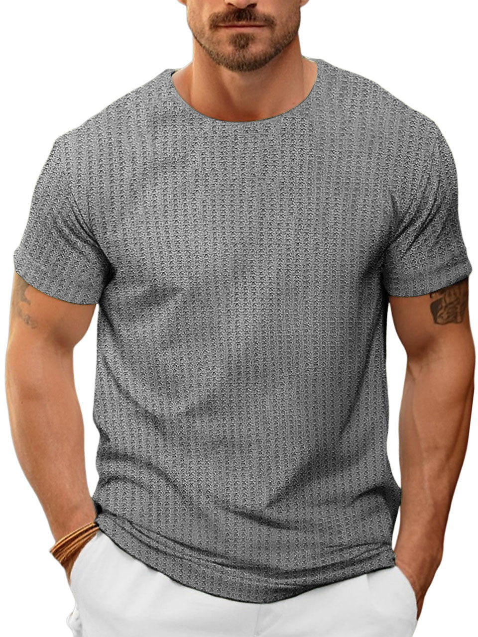 Men's Casual Basic Round Neck Short Sleeve T-Shirt