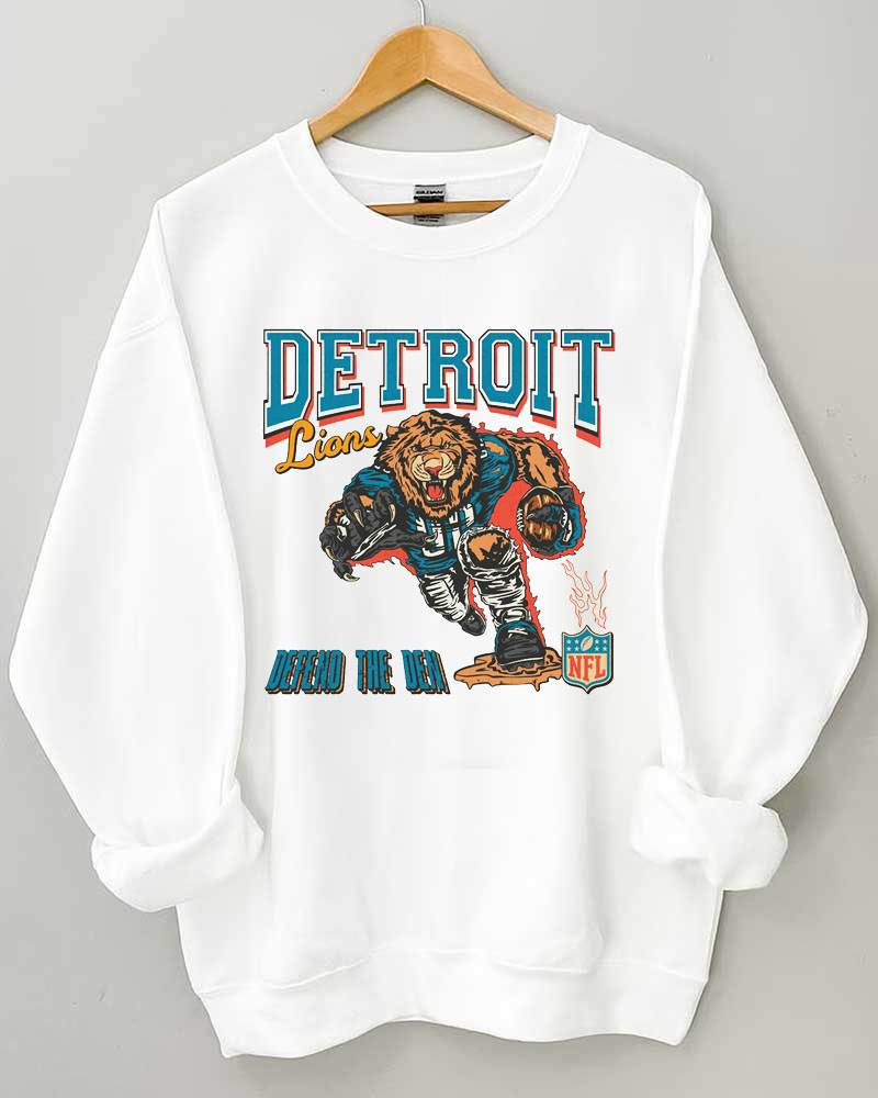 Detroit Lions Football Crewneck Sweatshirt