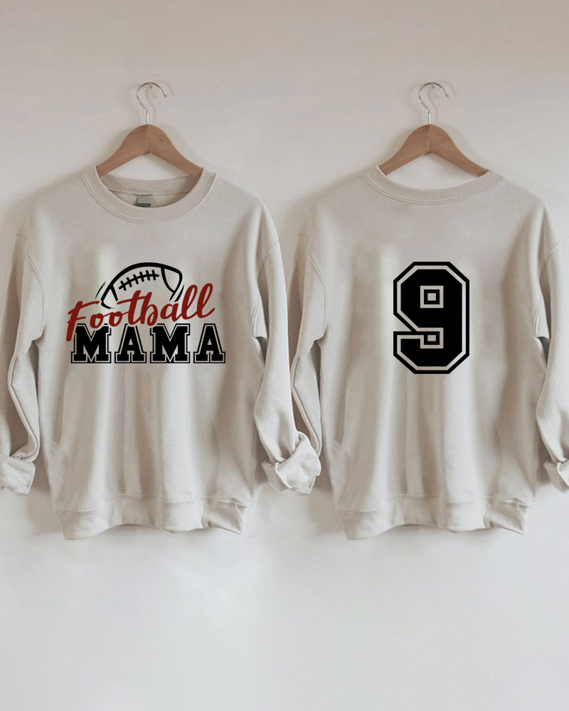 Football Mama Custom Number Sweatshirt