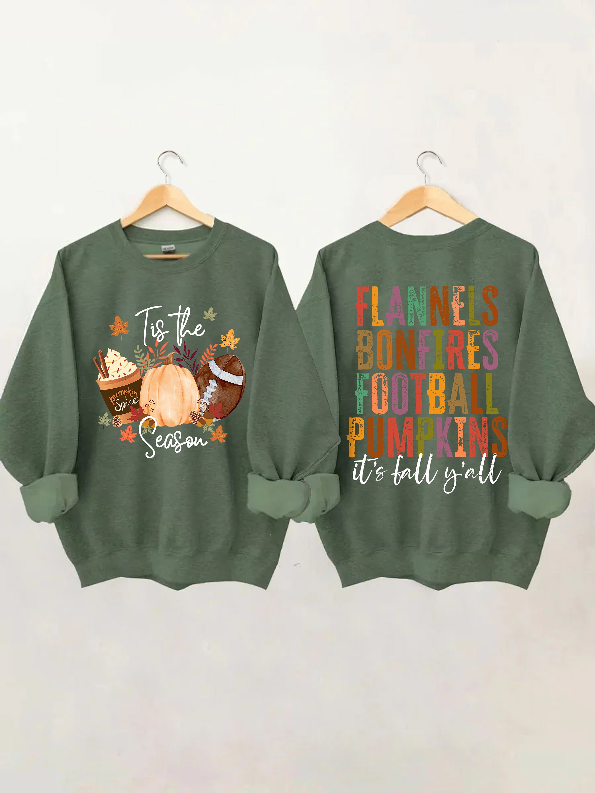 Flannels Bonfires Football Pumpkins Sweatshirt