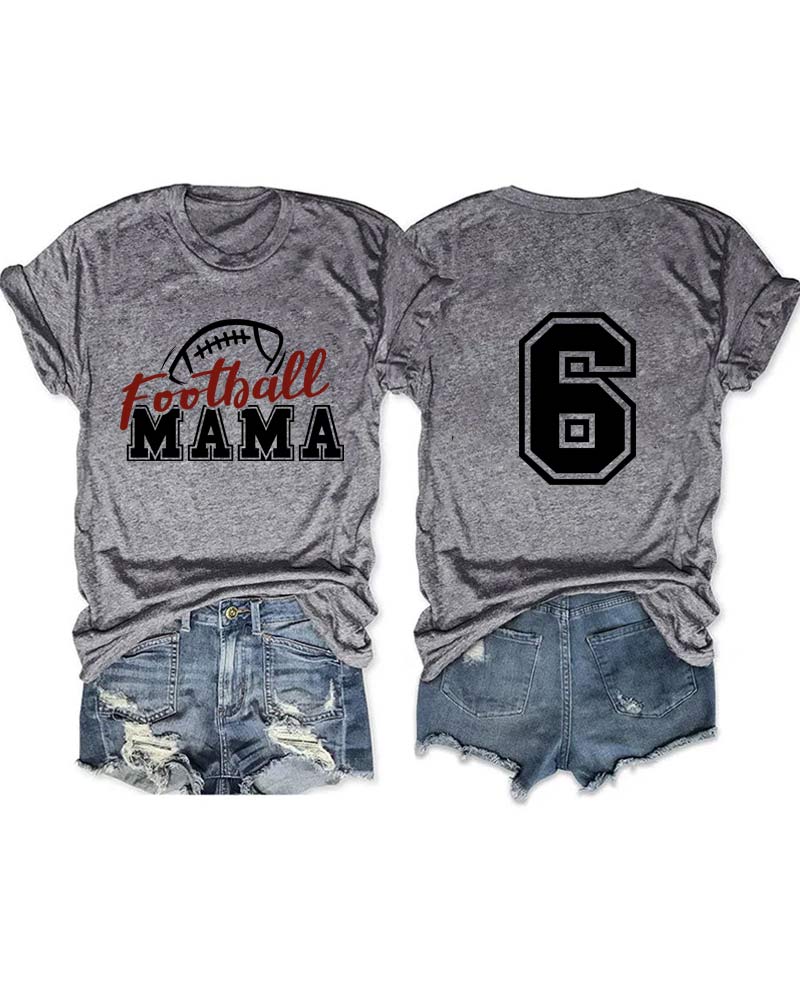 Football Mama Custom Number T-Shirt