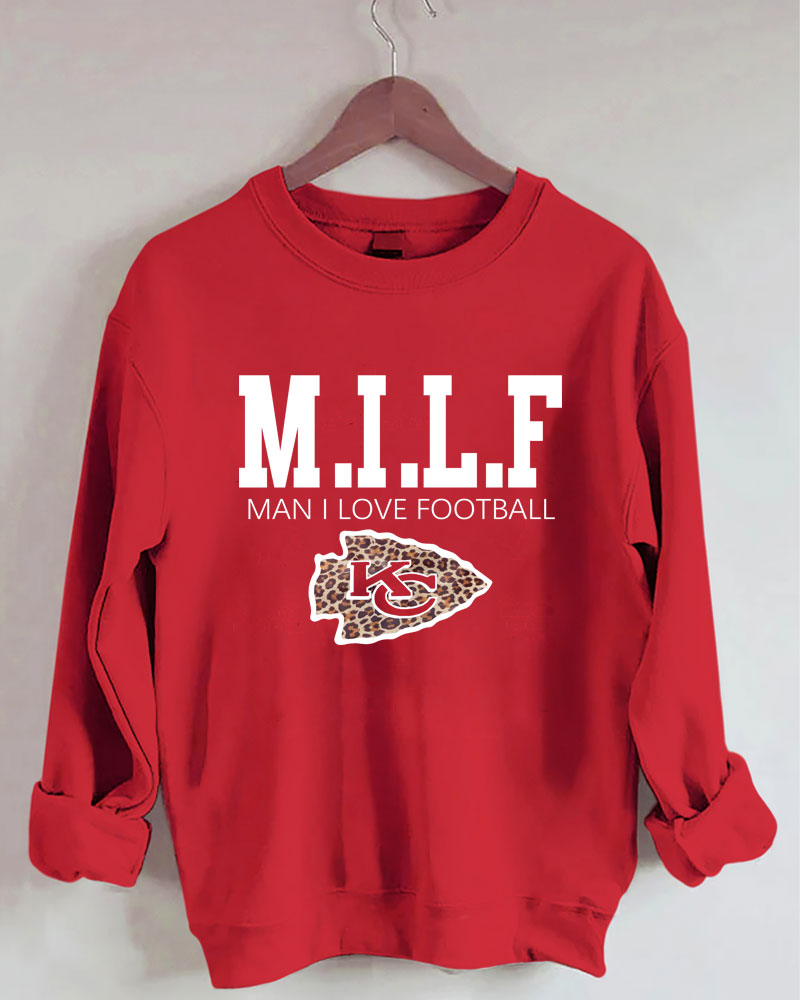 MILF Man I Love Football KC Crewneck Sweatshirt