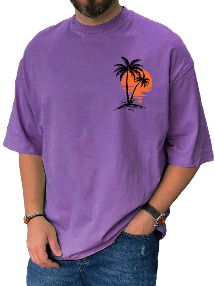 Men's Hawaiian Beach Fun Print Short Sleeve T-Shirt
