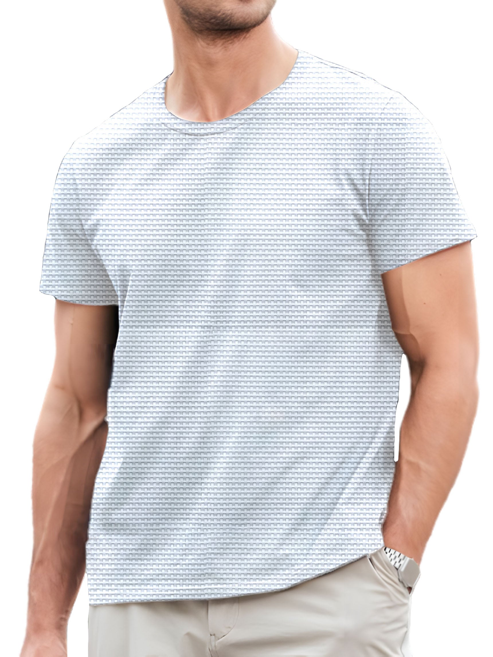 Men's Round Neck Mesh Ice Silk Short-Sleeved T-shirt