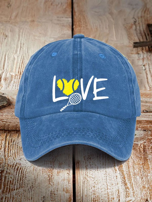 Women's love tennis printed hat