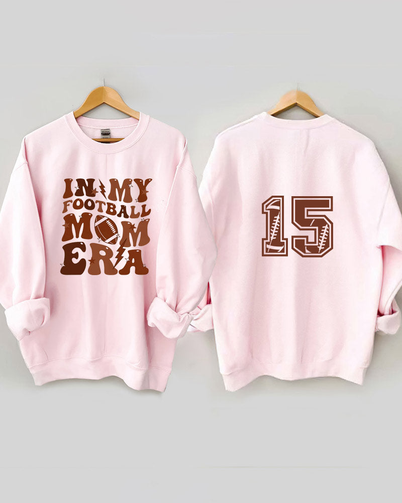 In My Football Mom Era Personalized Number Crewneck Sweatshirt