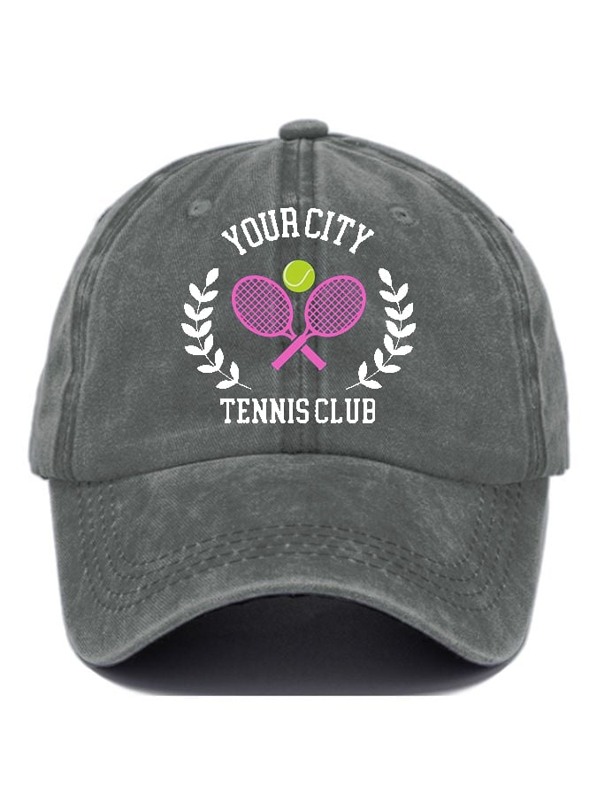 Custom Your City Apres Tennis Print Baseball Cap