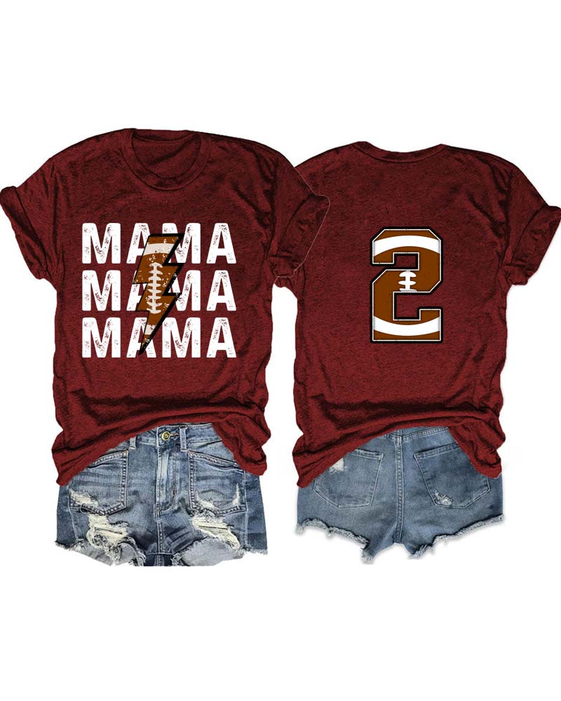 Football Mama Personalized Number T-Shirt