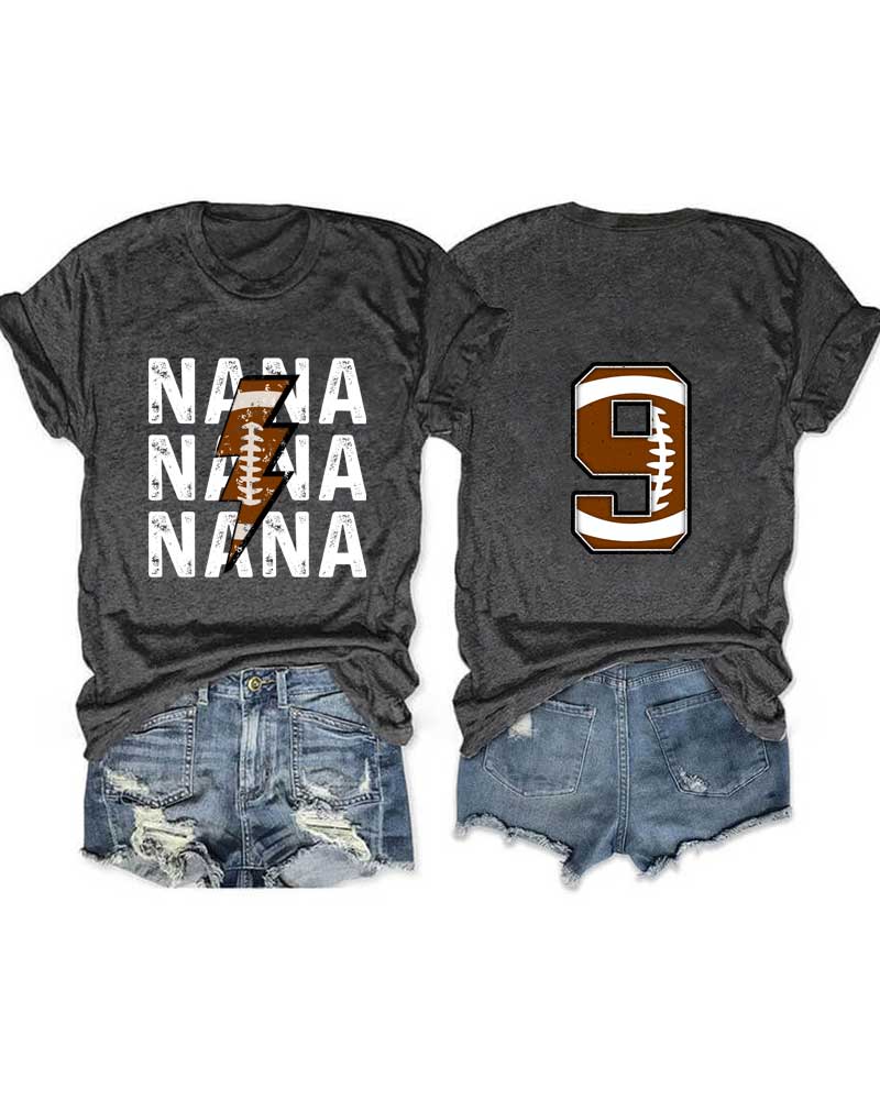 Football Nana Personalized Number T-Shirt