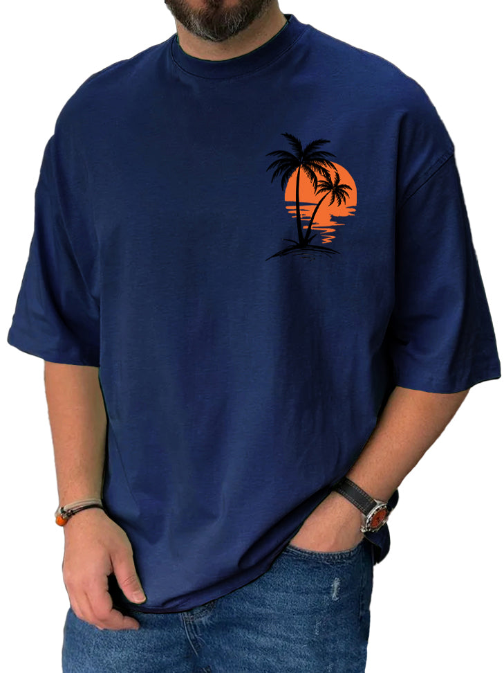 Men's Hawaiian Beach Fun Print Short Sleeve T-Shirt