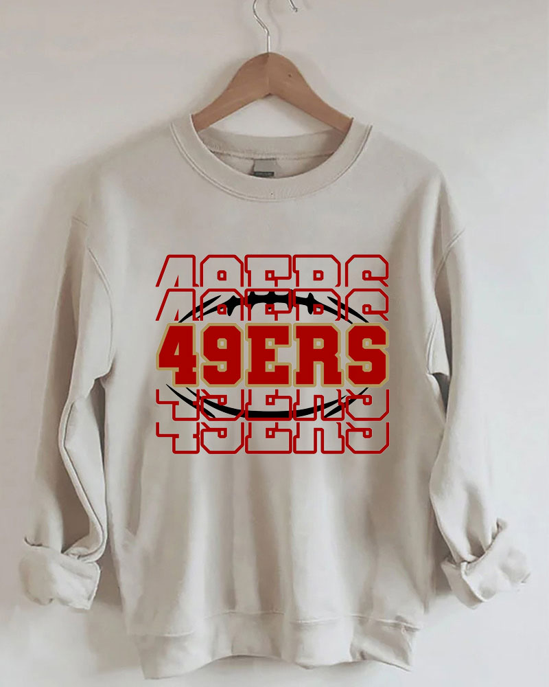 San Francisco 49ERS Football Stacked Letters Sweatshirt