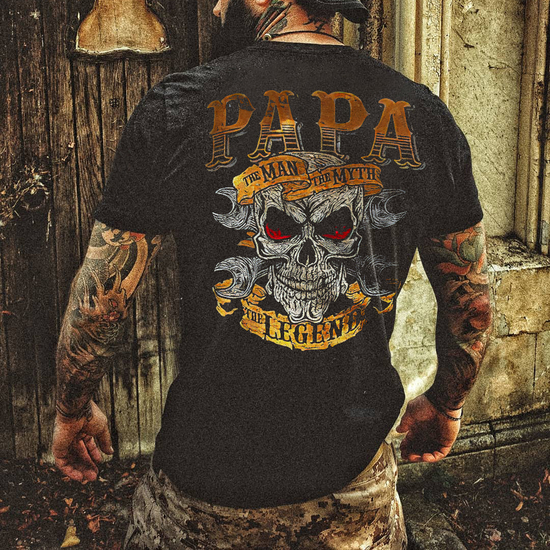 Papa The Man The Myth The Legend  Print Men's Short Sleeve T-Shirt