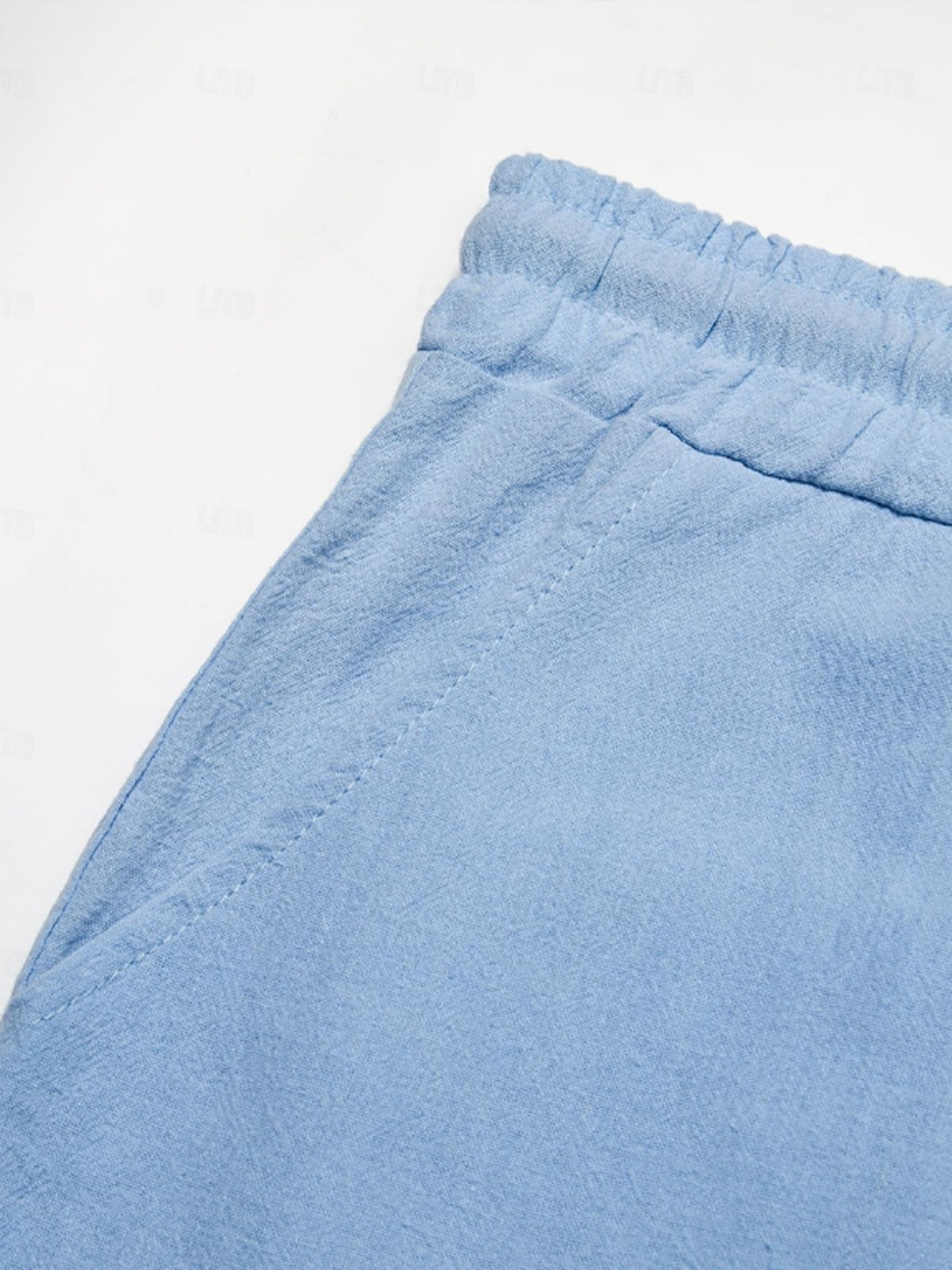 Men's Cotton and Linen Multi-Pocket Tie Beach Shorts
