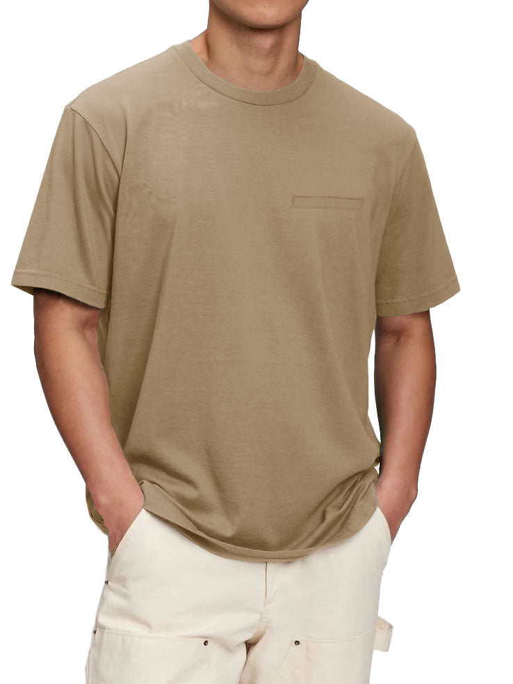 Men's Casual Single Lip Bag Short Sleeve T-Shirt
