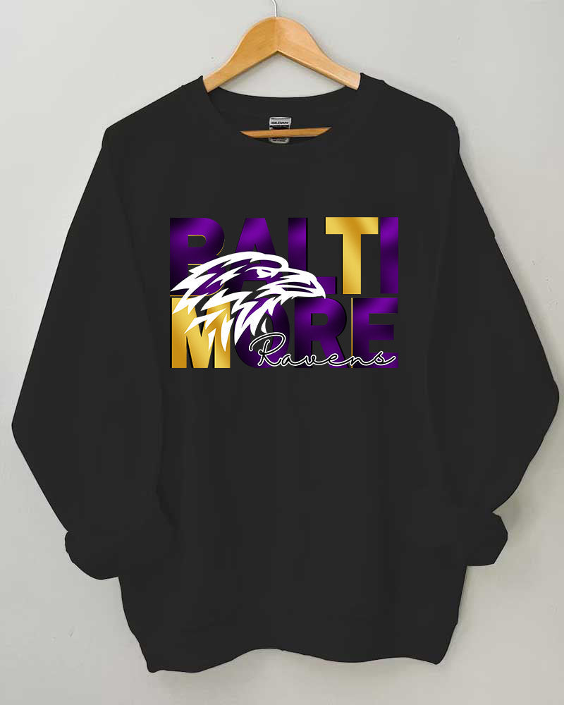 Baltimore Ravens Football Crewneck Sweatshirt