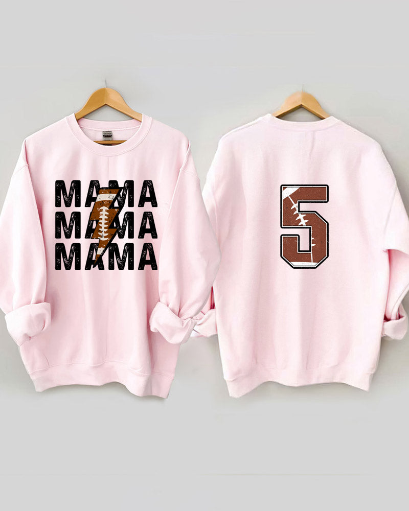 Football Mama Personalized Number Crewneck Sweatshirt