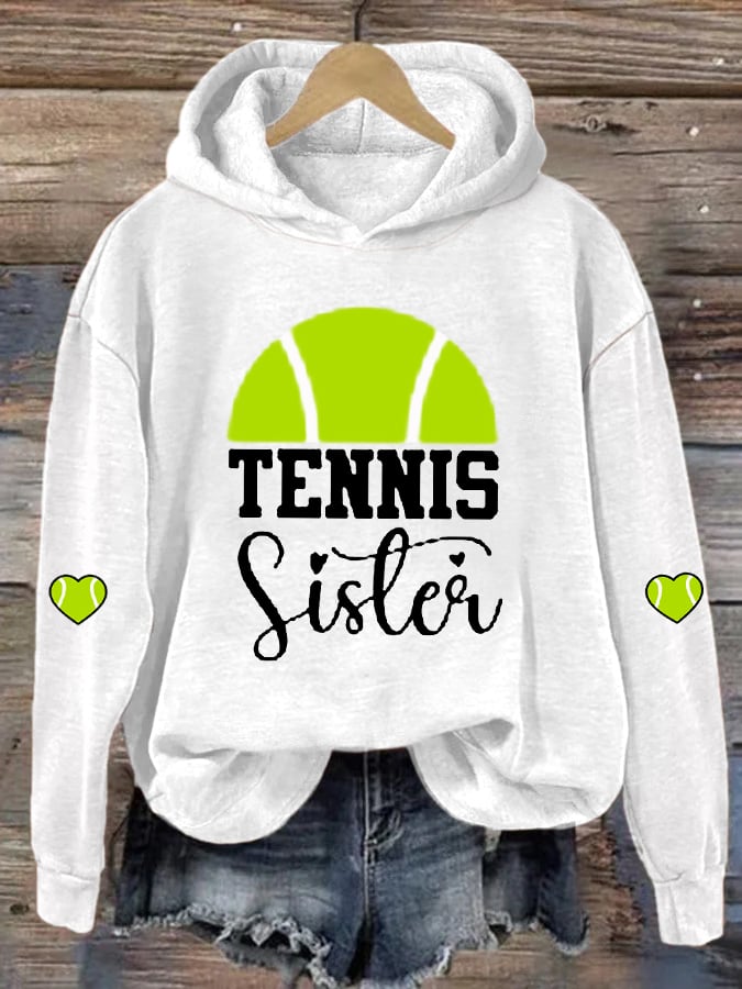 Women's Tennis Sister Tennis Lovers Casual Hoodie