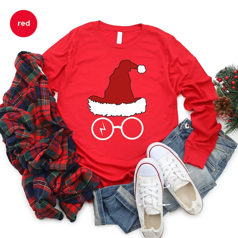 Wizard Glasses Christmas Hat Sweatshirts