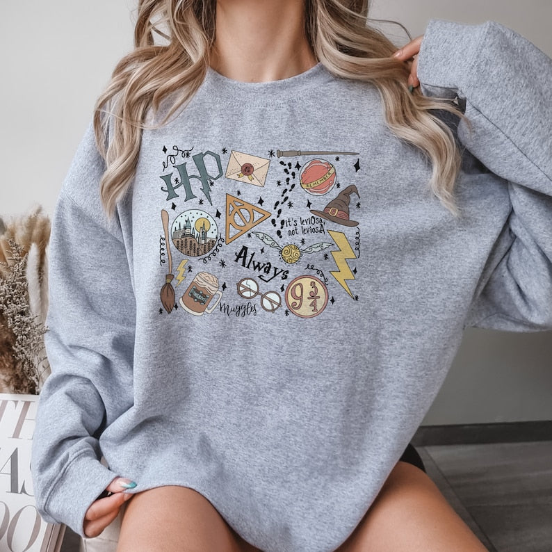 Wizard Always Wizard Wand   Sweatshirt