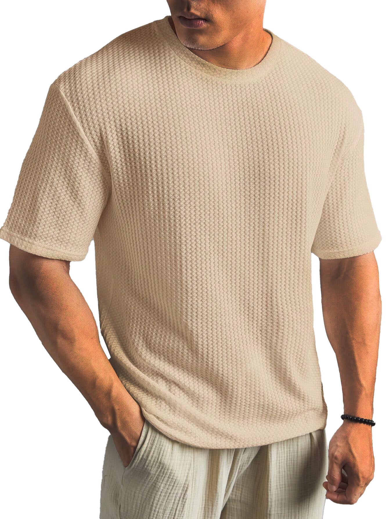 Men's Fashionable Basic Round Neck Short Sleeve T-Shirt