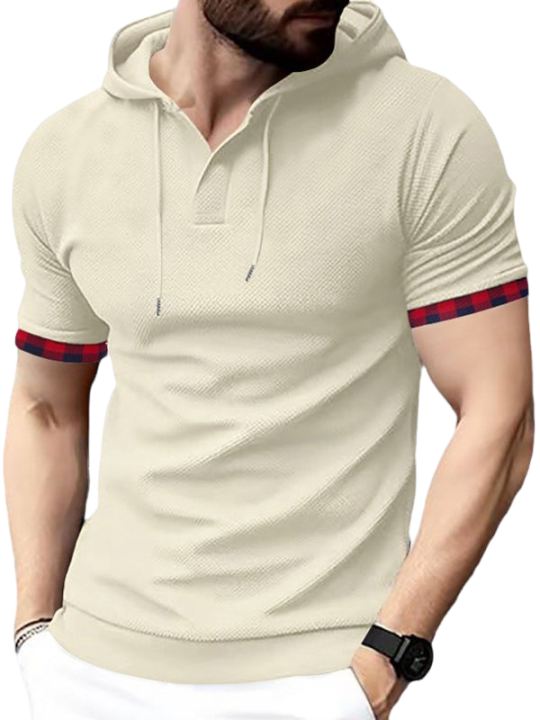 Men's Casual Sports Hooded Short-Sleeved T-shirt