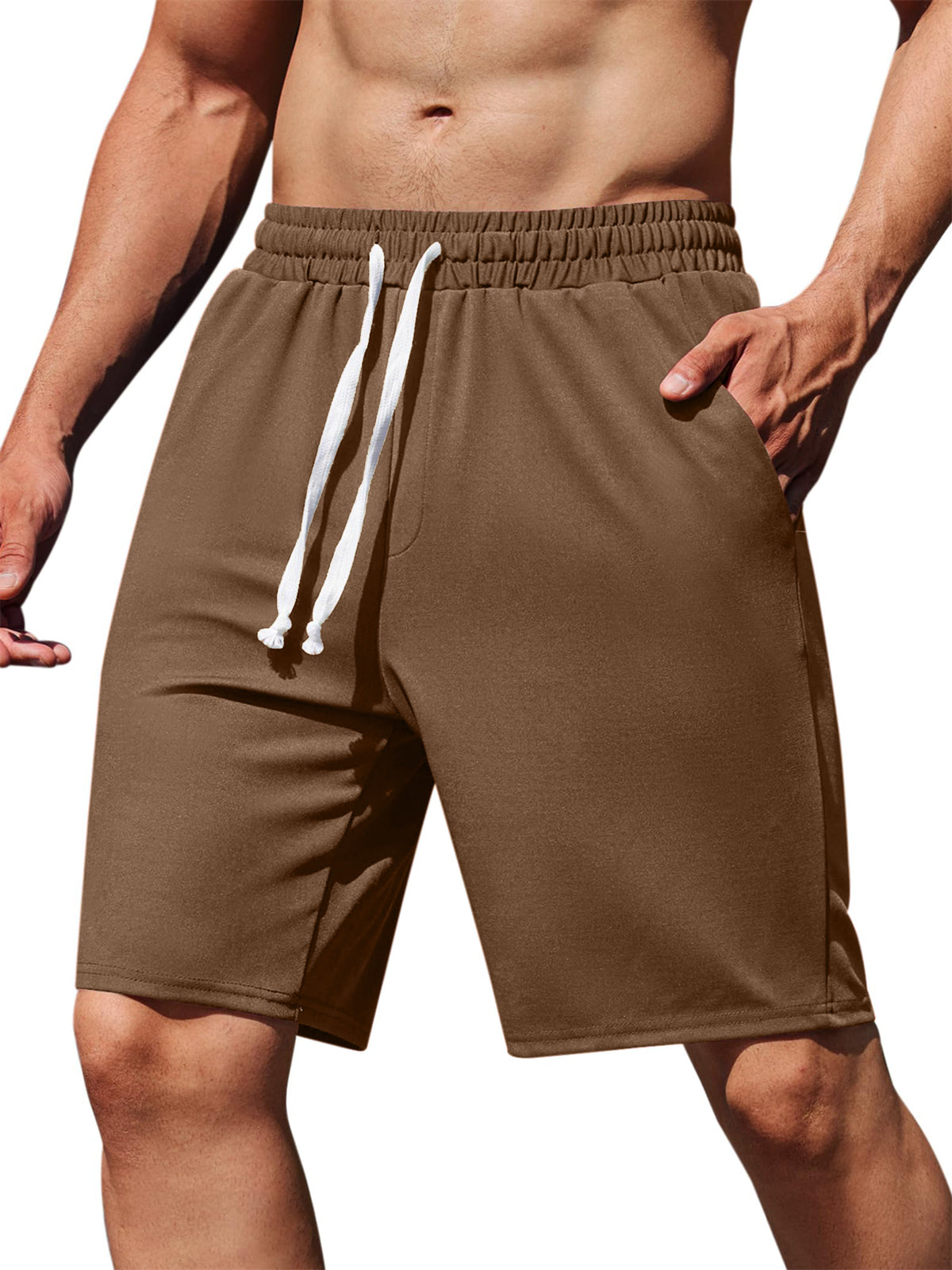 Men's Cotton Pocket Knit Elastic Casual Daily Shorts