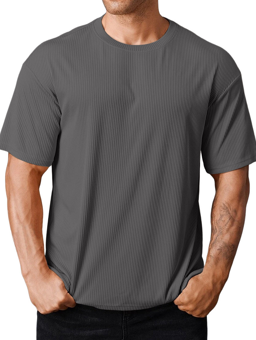 Men's loose pitted short-sleeved T-shirt