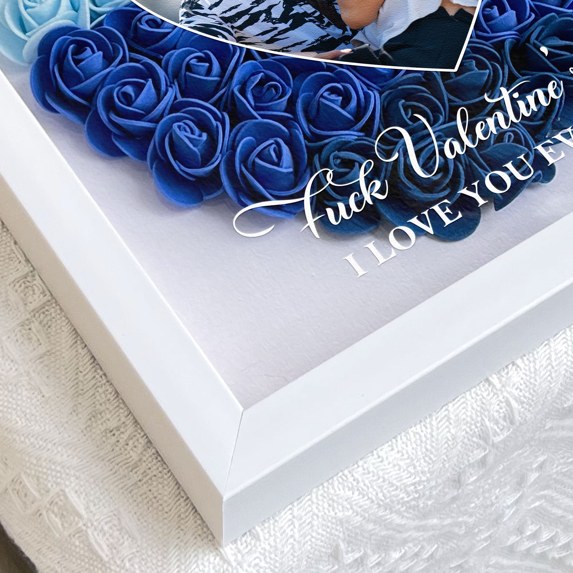 Valentine's Day I Love You Every Day - Personalized Photo Flower Shadow Box