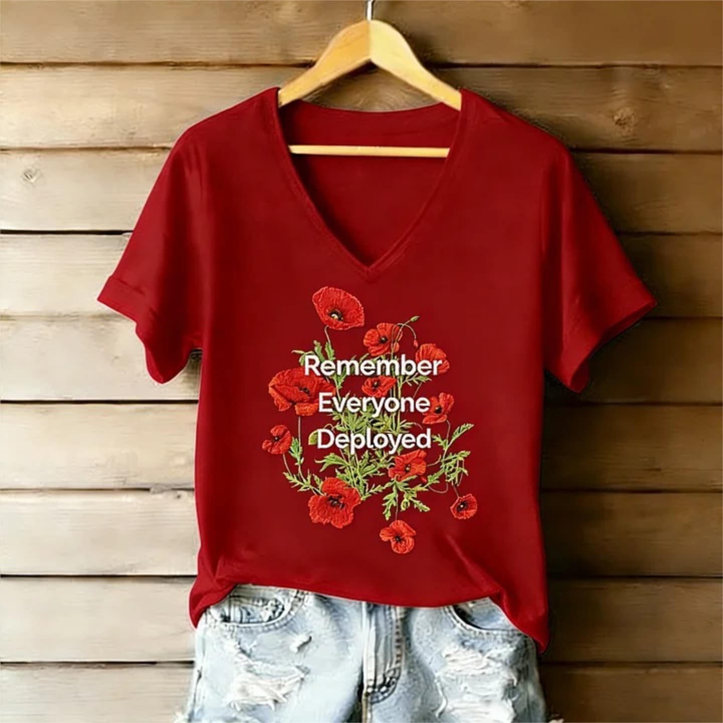 Honor & Remember – Women’s Poppy Tribute Tee