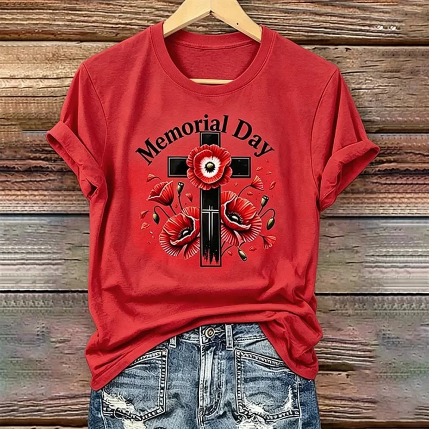 Honor & Remember – Women’s Poppy Tribute Tee