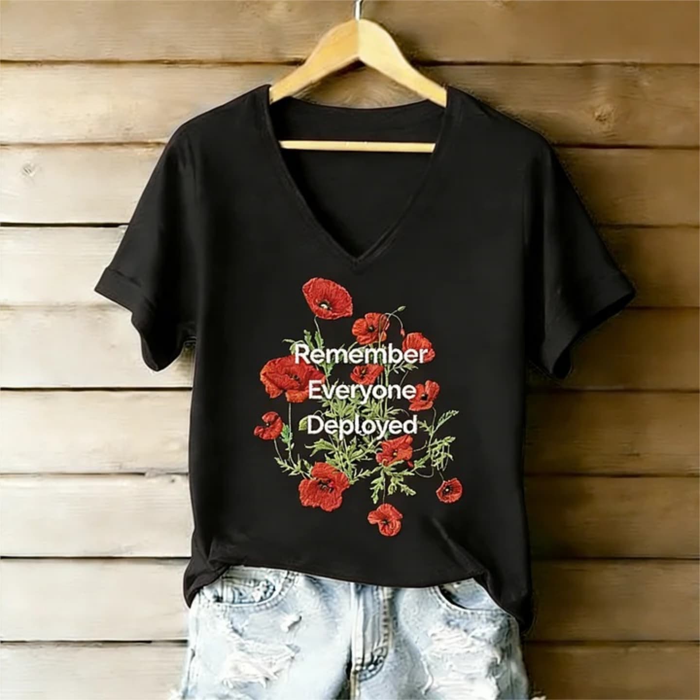 Honor & Remember – Women’s Poppy Tribute Tee