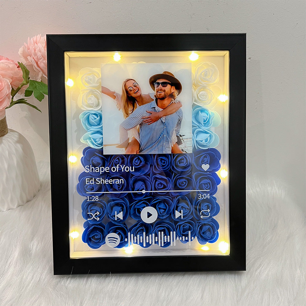 50%OFF⭐️Personalized Spotify Music Flower Shadow Box with Photo for Couples