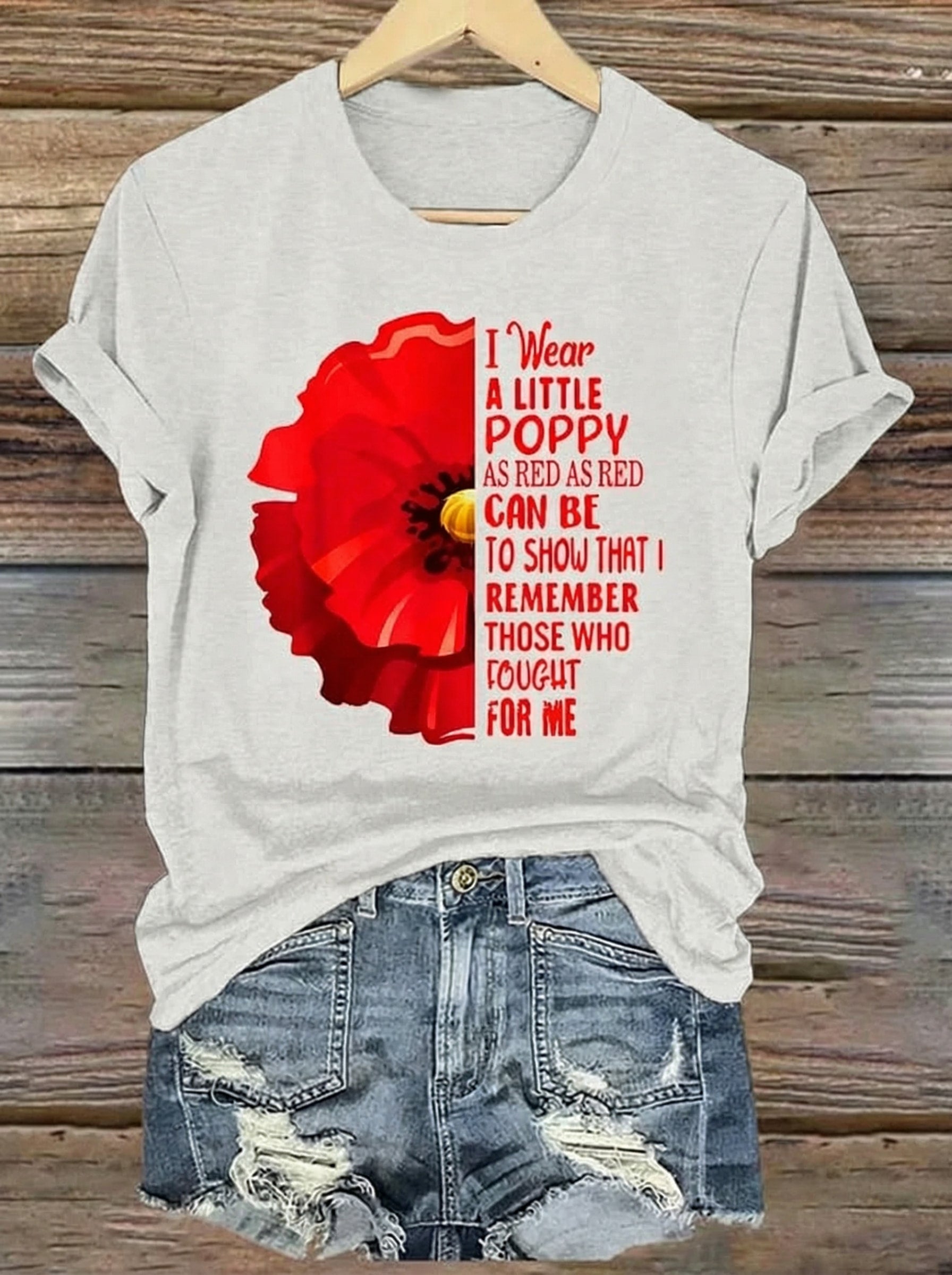 Women’s Red Poppy Remembrance T-Shirt