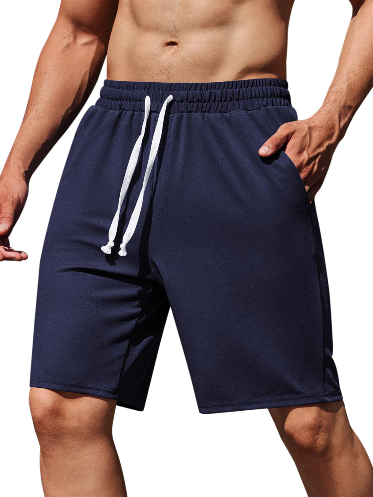 Men's Cotton Pocket Knit Elastic Casual Daily Shorts
